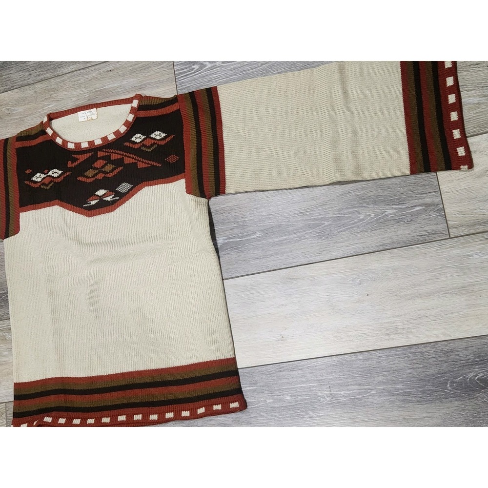 Womens Aztec Native Sweater Size Small Southwestern Bell Sleeve  Acrylic - Picture 2 of 9